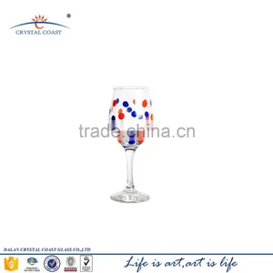 Bohemia Style Glass Stemware Goblet Wine Glass With Painting Craft, Painted Wine Glass Designs thumbnail-1
