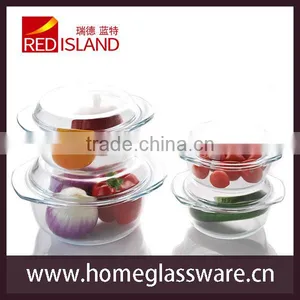 0.7L Transparent Tempered Glass Bowl Set for Microwave Oven thumbnail-2