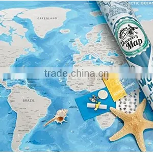 Detailed World Map With Scratch off Stickers Large Size and Tube Packaging AMA-08 thumbnail-2