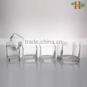 Promotional Handmade Square Glass Candle Holder Cheap thumbnail-1