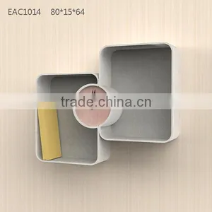 Multifunctional Wall Container Attach Clock Double Rectangle Concrete House Container thumbnail-1