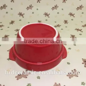 Red Stock Porcelain Ceramic Plates Dishes for Promotion thumbnail-5