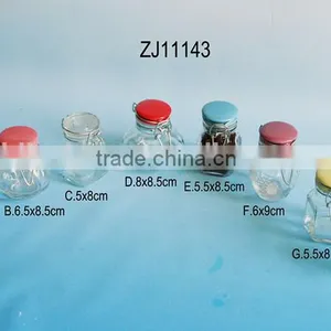 Glass Spice Jar With Colored Ceramic Folding Top Lid thumbnail-1