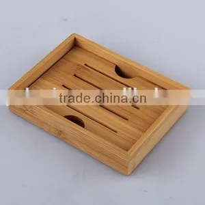Double Layer Separable Bamboo Soap Box Rectangular Soap Dishes thumbnail-1