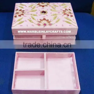 Home Decorative Hand Carved Zari Embroidery Boxes thumbnail-1