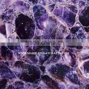 Square Amethyst Gemstone Slabs , Natural Amethyst Stone Slabs thumbnail-1