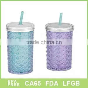 Solid Single Wall Diamond Design Straw Mugs Wholesale thumbnail-1