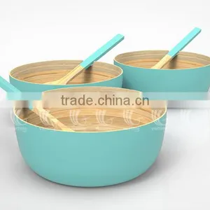 Lacquer Bamboo Salad Bowls, Spun Bamboo Trays thumbnail-5
