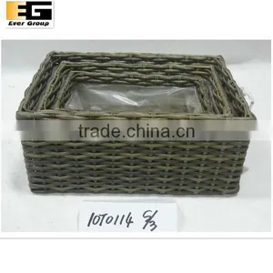 Retangular Gardening pe Woven Flower Stands/flower Pot/planter thumbnail-1