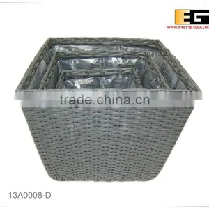 PE/Plastic Rattan Square With Liner Flower Planter thumbnail-1