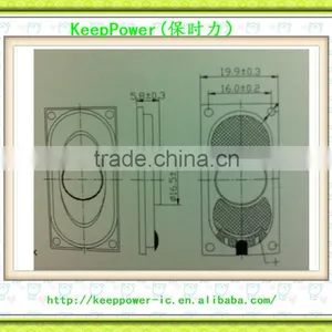 8 Ohm 2.0W 40*20.mm Abnormity Speaker 4020008G-026R thumbnail-1