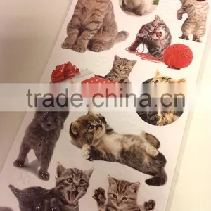 Cat Design Sticker, Lovely Cat Sticker for Decoration, Vivid Animal Decorative Shinny Glitter Sticker thumbnail-2