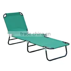Folding 18x1.0mm Steel Frame Beach Sunbed Camping Cot thumbnail-1