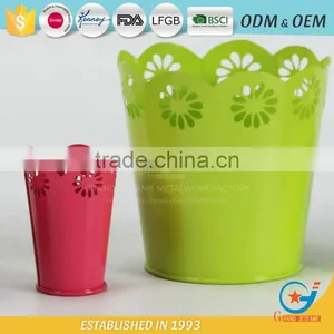 Garden Iron and Zinc Unique Powder Coated Outdoor Plant Coloured Flower Pots Colourful Pots for Plants thumbnail-2