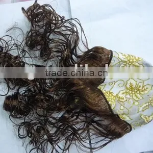Popular Synthetic Wavy Brown Wigs For Children thumbnail-1