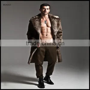 Gas Field Models Handsome Super Warm Imitative Fox Fur Man Long Wind Faux Fur Coat thumbnail-4