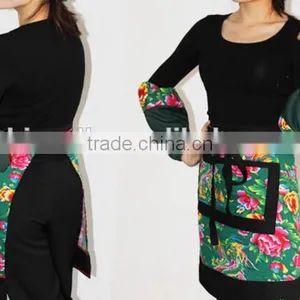 Personality Printing Bust Cotton Apron, Restaurant Milk Tea Shop Half Short Corset thumbnail-3