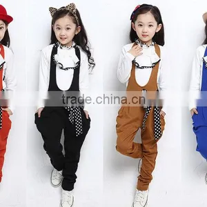 OEM Branded Baby Girls Bodysuit, Fahion Lovely 2 Pcs Girls Suspender Trousers, Baby Clothes thumbnail-1