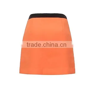 Latest Design Front Zipper Design A-line Office Uniform Skirts 2015 High Quality Ladies Short Skirt thumbnail-3