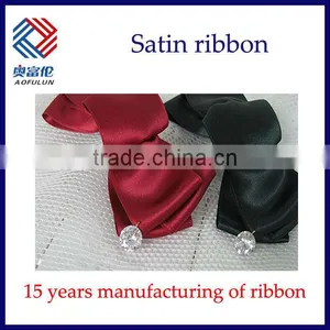 Bright Red and Big Black Satin Ribbon for Flowers thumbnail-1