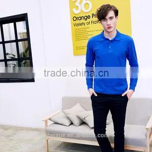 Factory Wholesale High Quality 220g 100% Cotton Long Sleeve Polo Shirt thumbnail-3