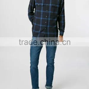 Wholesale Custom Long Sleeve Fashion Plaid Man Shirt thumbnail-4
