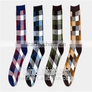 New Autumn Winter Cotton Men Socks Wholesale Korean Classic Plaid Sock thumbnail-1