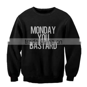 Wholesale Cheap Black Printed Custom Oversized Hoodies Sweatshirt thumbnail-2