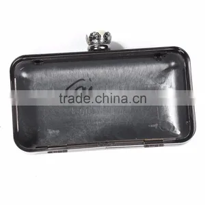 Iron Based Alloy Rectangle White Gunmetal Flower Acrylic Imitation Pearl Kiss Clasp Purse Frame thumbnail-3