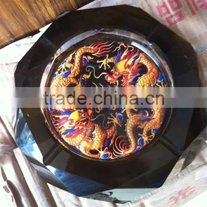 Picture Engaved Crystal Ashtray thumbnail-1