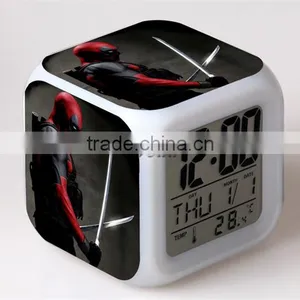 Promotion Gift LED Alarm Clock Deadpool Alarm Clock Table Clock for Kids Custom Digital LED Alarm Clock thumbnail-3