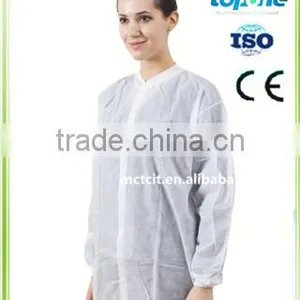 Waterproof PP Nonwoven Disposable Protective Work Wear Lab Coat Cheapest Price From CIT thumbnail-4