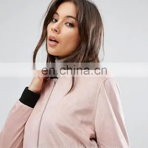 OEM Hot Sale Custom Bomber Jackets Women Suede Life Jacket thumbnail-4