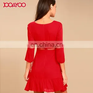 Hot Sale Three Quarter Sleeve Fit nd Flare Skater Dress Fancy Woman Dress thumbnail-6