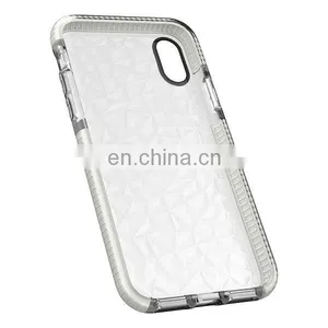 Diamond Pattern Lightweight Anti Drop Soft TPU + TPE Buffer Bar Back Cover Case for IPhone X thumbnail-3