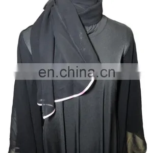 Plain Burqa 2017 / Latest Designer Dubai Abaya / Women Ethnic Wear Burkha / Plain Lycra Stretchable Burkha (dubai Abaya 2017) thumbnail-2