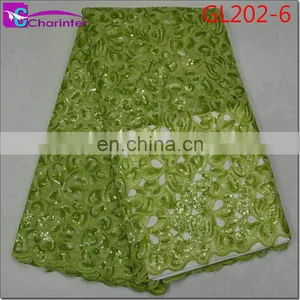 Latest Sale Well African Fashion Organza Lace Fabrics GL202 thumbnail-1