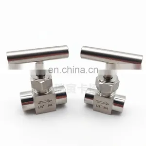 304 Stainless Steel Inner Needle Valve G1/4 One-handle Handle Flow Needle Valve thumbnail-1