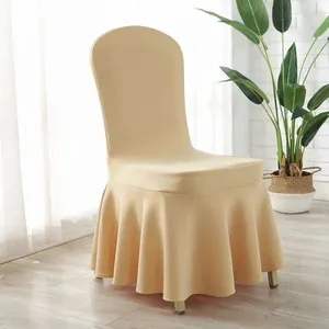 Red Elastic Stretch Air Spandex Skirt Banquet Chair Covers for Wedding Party Banquet Event thumbnail-2