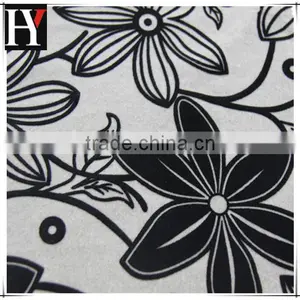 100%polyester Flower Pattern Flocked Shiny Velvet Fabric thumbnail-1