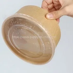 Paper Bowl With Clear Lid Food Container Salad Bowl Disposable Storage Containers thumbnail-1