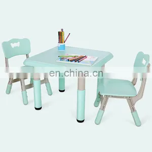 Learning Drawing Toy Plastic Baby Table and Chair Set Height Adjustable Small Children Home Reading Study Tables Kids thumbnail-1