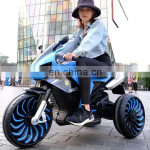 Children's Electric Motorcycle Can Sit on Adult Boys and Girls Three-wheeled Double Rechargeable Large Toy Car thumbnail-3