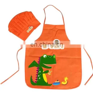 2021 Hot Sale Customized Restaurant Children Kids Drawing Little Cooks Maternity Apron With Custom Printing thumbnail-2