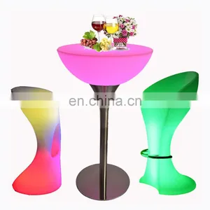 16 Colors Portable Bar Table Led Cocktail Table Wireless Illuminated Party Bar Table Modern Glowing Coffee Shop Led Chair thumbnail-1