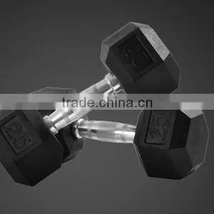 China Wholesale Rubber Hex Dumbbell for Sale thumbnail-2