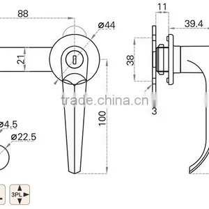 CE RoHS 2015 FEILEI A-2055-1industrial Electrical Cabinet L Handle Door Lock With Cheaper Price thumbnail-6
