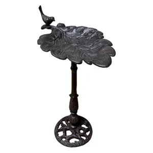 Cast Iron Standing Rustic Parakeet Bird Bath Antique Modern Garden Bird Baths thumbnail-3