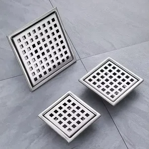 Modern Design Square 304 Stainless Steel Hidden Floor Drain Deep Water Seal With Cross-Border Access for Bathrooms and Toilets thumbnail-2
