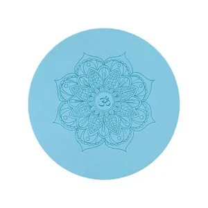 Premium PU and Natural Rubber Round Yoga Mat With Cushion Support thumbnail-5